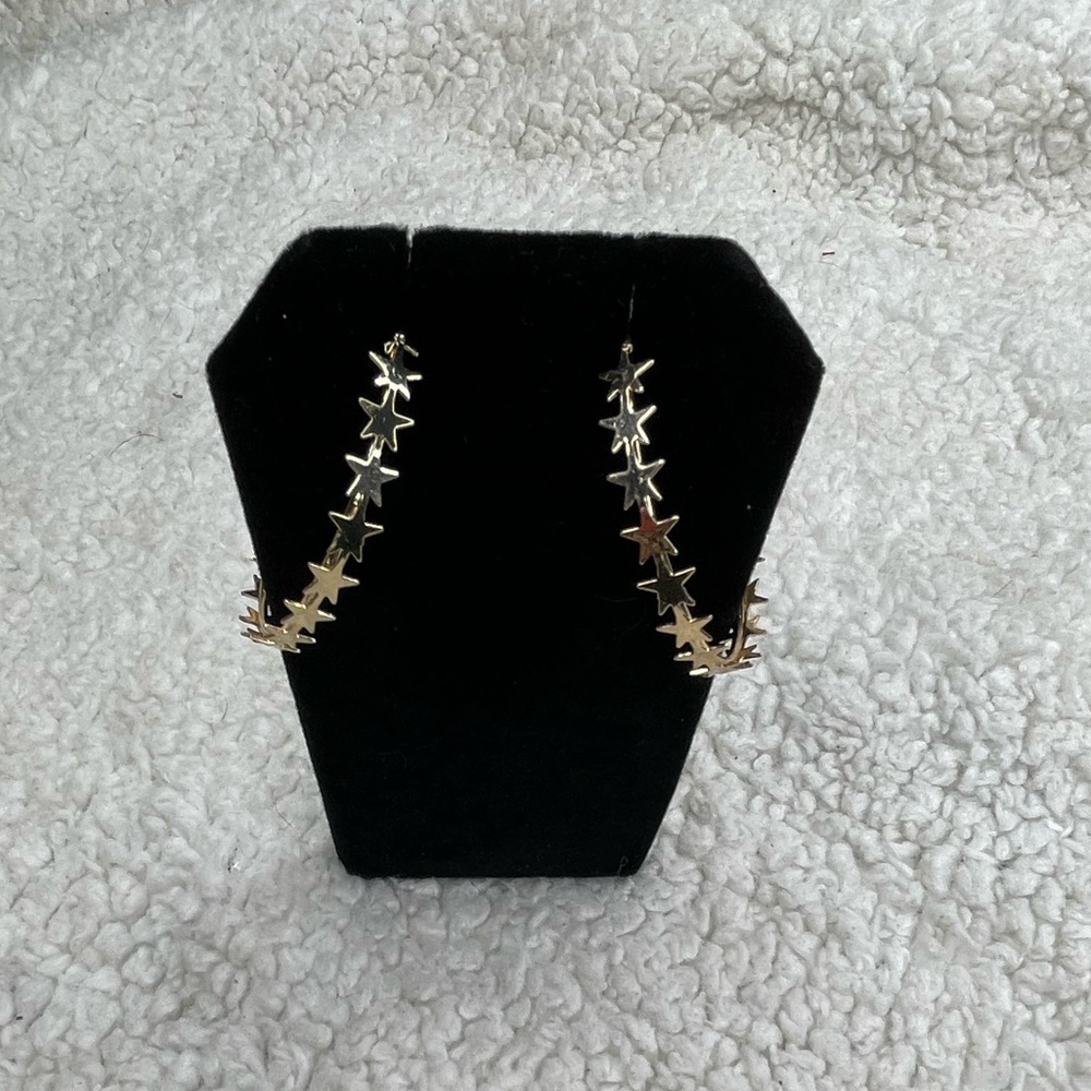 Golden star hoops